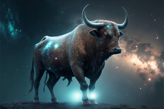 Majestic depiction of a mystical Taurean Bull
